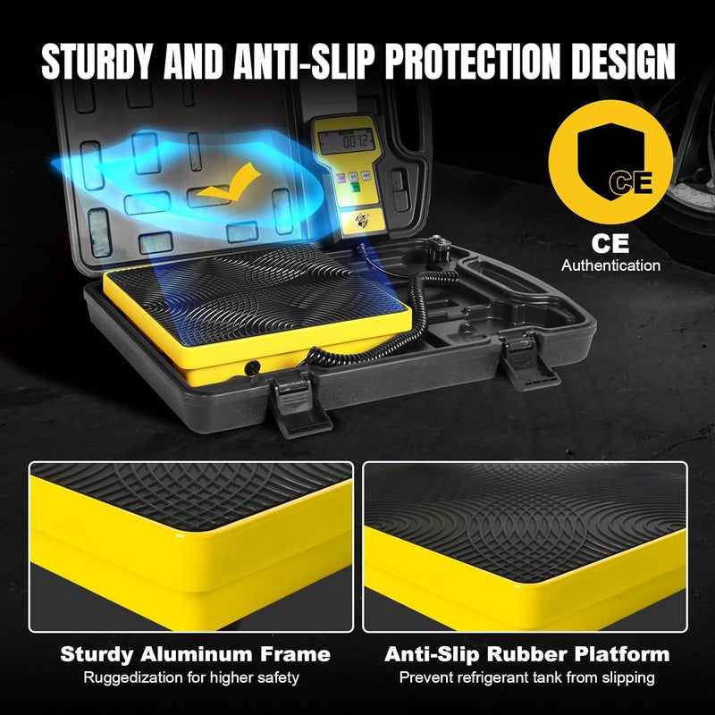 Yellow Jacket ميزان التبريد 220 رطل ميزان فريون HVAC ميزان وزن شحن إلكتروني عالي الدقة مع حقيبة محمولة لجميع خزانات استرداد التبريد - Image 5